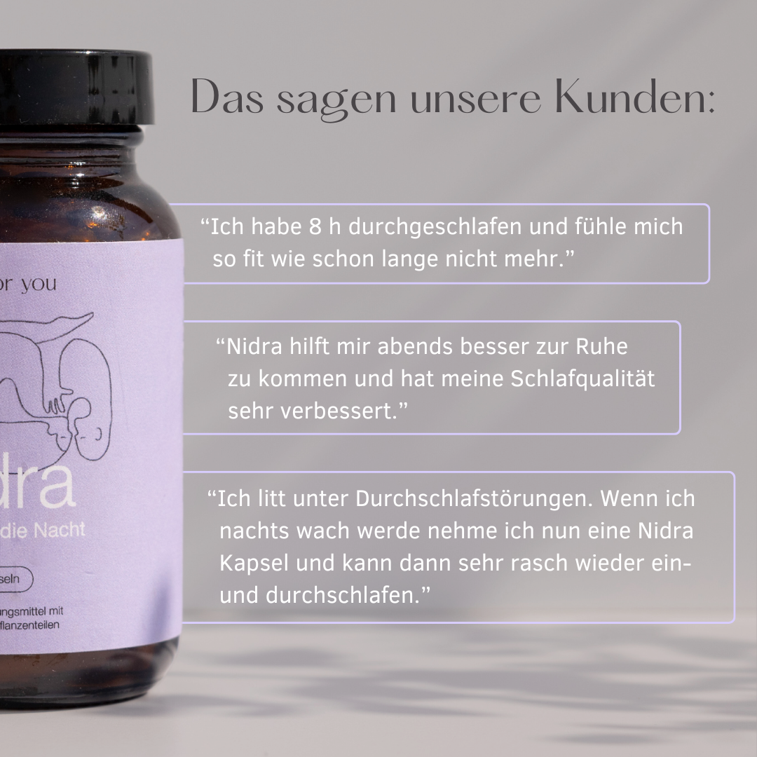 Nidra - Nahrungsergänzung für einen guten Schlaf